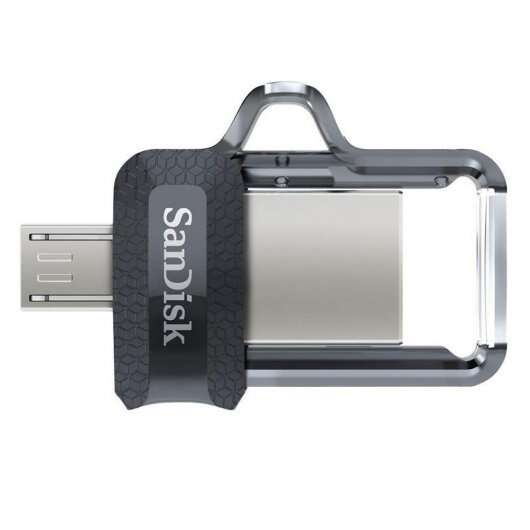 SanDisk - Ultra Dual m3.0 unidad flash USB 128 GB USB Type-A / Micro-USB 3.2 Gen 1 (3.1 Gen 1) Negro  Plata  Transparente