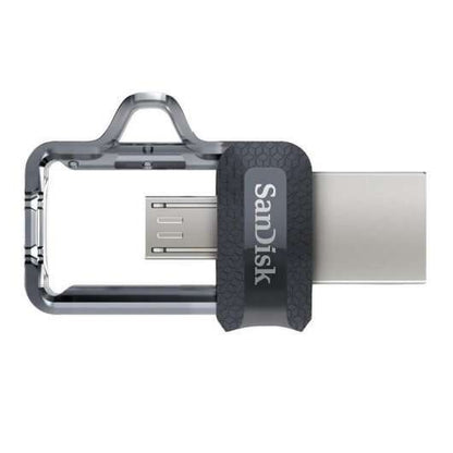 SanDisk - Ultra Dual m3.0 unidad flash USB 128 GB USB Type-A / Micro-USB 3.2 Gen 1 (3.1 Gen 1) Negro  Plata  Transparente