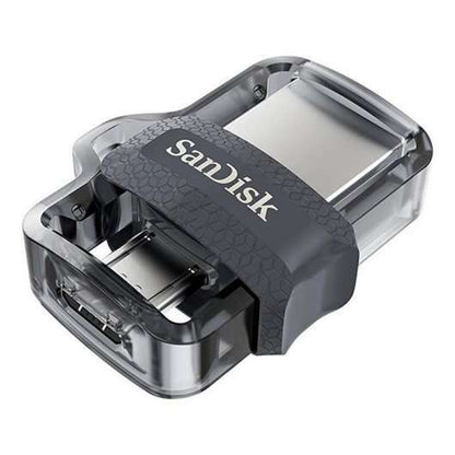 SanDisk - Ultra Dual m3.0 unidad flash USB 256 GB USB Type-A / Micro-USB 3.2 Gen 1 (3.1 Gen 1) Negro  Plata  Transparente