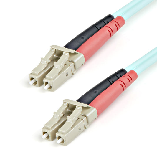 StarTech.com - Cable de 1m de Fibra Óptica Multimodo OM3 LC a LC UPC - Full Duplex 50/125µm - para Redes de 100G - LOMMF/VCSEL - Pérdida Baja al Insertar <0.3dB - Cable LSZH