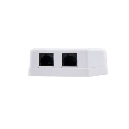 Nanocable - ROSETA DE SUPERFICIE PARA RJ45 CAT.5E 2 TOMAS  BLANCO