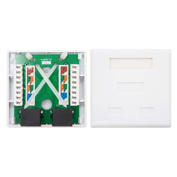 Nanocable - ROSETA DE SUPERFICIE PARA RJ45 CAT.5E 2 TOMAS  BLANCO