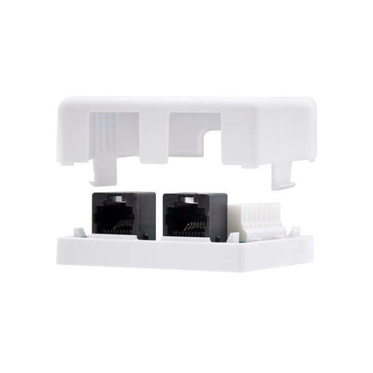 Nanocable - ROSETA DE SUPERFICIE PARA RJ45 CAT.6 2 TOMAS  BLANCO