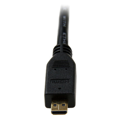 StarTech.com - Cable de 3m Micro HDMI a HDMI con Ethernet - Vídeo de 4K a 30Hz - Cable Adaptador Conversor Micro HDMI Tipo D de alta velocidad a HDMI 1.4 - HDMI UHD - Macho a Macho