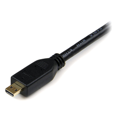 StarTech.com - Cable de 3m Micro HDMI a HDMI con Ethernet - Vídeo de 4K a 30Hz - Cable Adaptador Conversor Micro HDMI Tipo D de alta velocidad a HDMI 1.4 - HDMI UHD - Macho a Macho