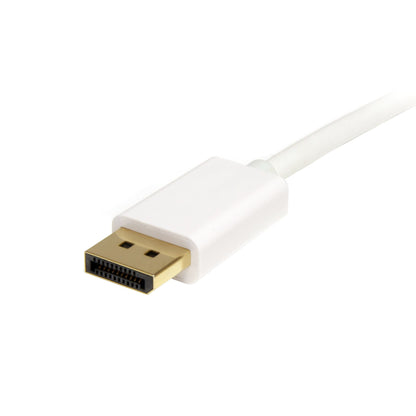 StarTech.com - Cable de 2m Mini DisplayPort a DisplayPort 1.2 - Cable Adaptador Mini DisplayPort a DisplayPort 4K x 2K UHD - Cable para Monitor Mini DP a DP - Blanco