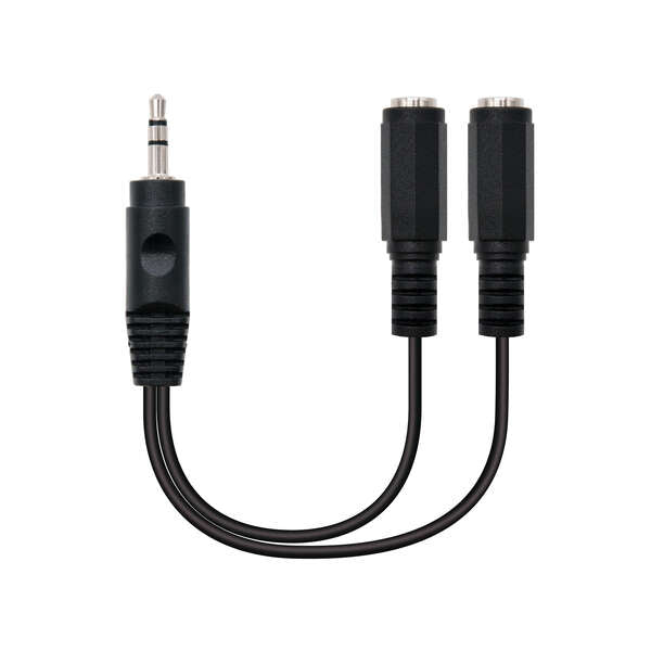 Nanocable - 10.24.1200 cable de audio 0 15 m 2 x 3.5mm 3 5mm Negro