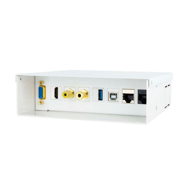 Nanocable - Caja de conexiones multimedia de pared VGA+HDMI+JACK3.5+RCA+2xUSB+2xRJ45  Blanco