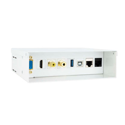 Nanocable - Caja de conexiones multimedia de pared VGA+HDMI+JACK3.5+RCA+2xUSB+2xRJ45  Blanco