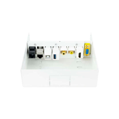 Nanocable - Caja de conexiones multimedia de pared VGA+HDMI+JACK3.5+RCA+2xUSB+2xRJ45  Blanco