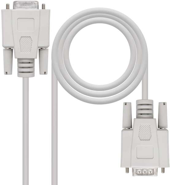 Nanocable Cable Serie RS232 DB9 Macho a DB9 Hembra 3m - Color Beige 1 pieza(s)