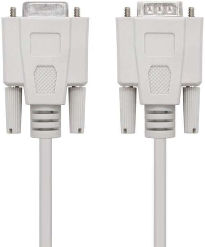 Nanocable Cable Serie RS232 DB9 Macho a DB9 Hembra 3m - Color Beige 1 pieza(s)