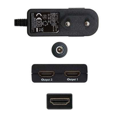 Nanocable - HDMI DUPLICADOR V1.3 1X2 CON ALIM. Y PIGTAIL 50 CM