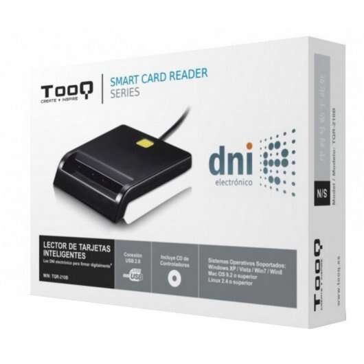 TooQ - LECTOR DE TARJETA DNIe EXTERNO USB 2.0 NEGRO