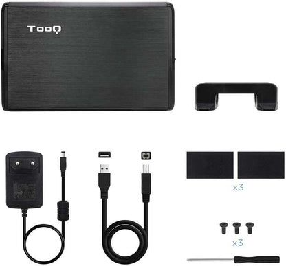 TooQ - CAJA HDD 3 5" SATA A USB 2.0 NEGRA