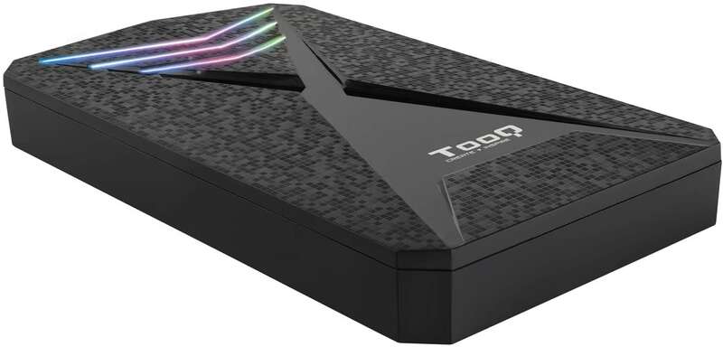 TooQ - TQE-2550RGB caja para disco duro externo Carcasa de disco duro/SSD Negro 2.5"