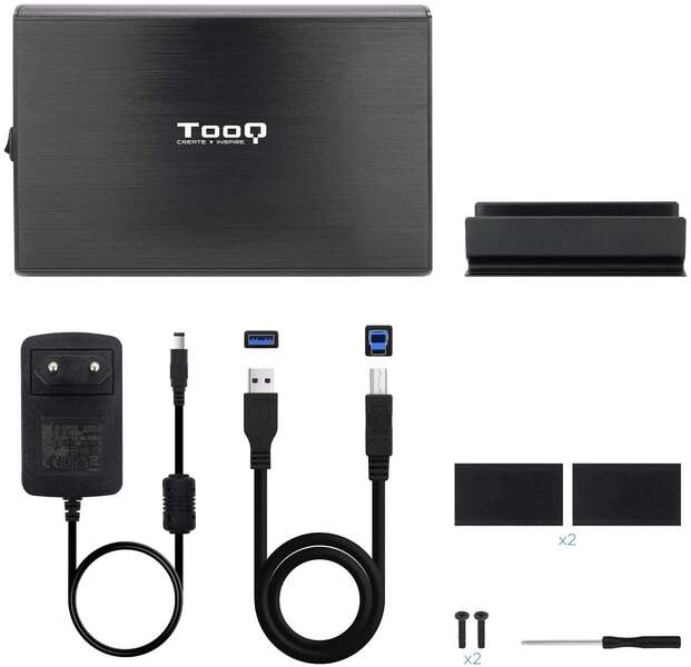 TooQ - TQE-3531B caja para disco duro externo Caja de disco duro (HDD) Negro 3.5"