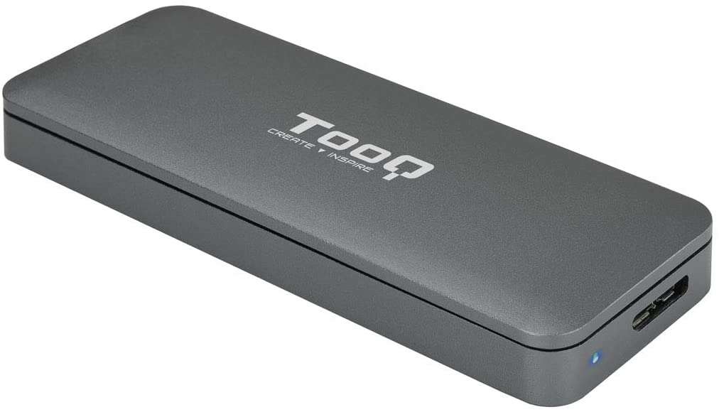 TooQ - TQE-2281G caja para disco duro externo Caja externa para unidad de estado sólido (SSD) Gris M.2