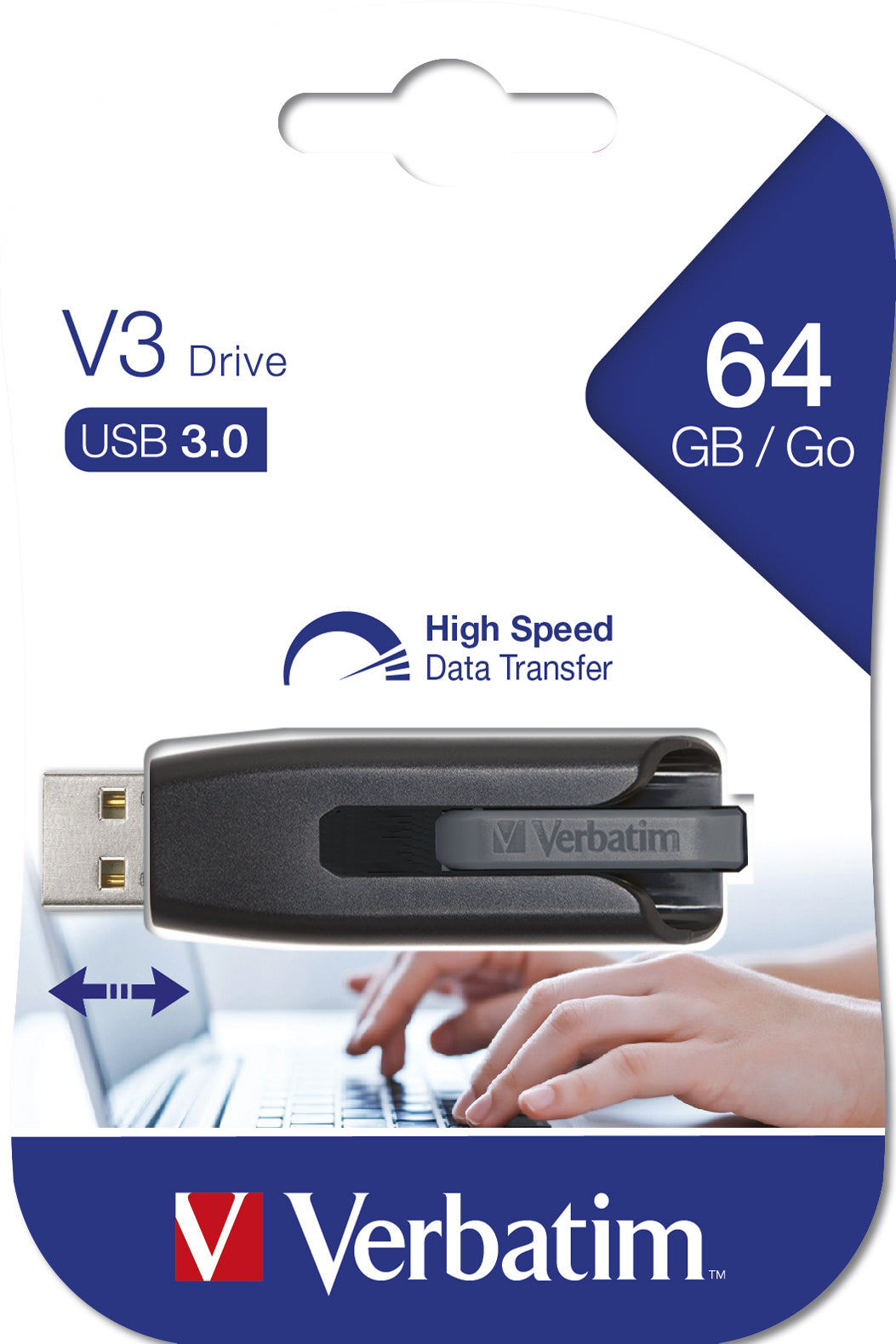 Verbatim - V3 - Unidad USB 3.0 64 GB - Negro