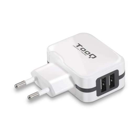 Tooq Cargador de Pared 2x USB 2.0 - Tecnologia AI - Color Blanco 1 pieza(s)