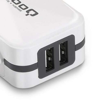 Tooq Cargador de Pared 2x USB 2.0 - Tecnologia AI - Color Blanco 1 pieza(s)