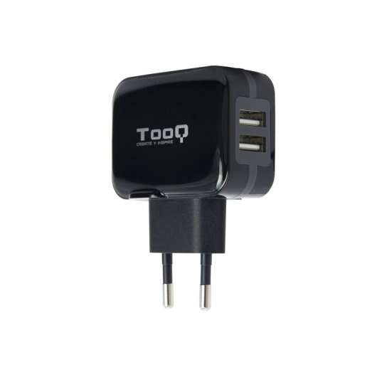 Tooq Cargador de Pared 2x USB 2.0 - Tecnologia AI - Color Negro 1 pieza(s)