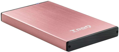 Tooq Carcasa Externa HDD/SDD 2.5" hasta 9,5mm SATA USB 3.0 - Color Rosa Metalizado 1 pieza(s)