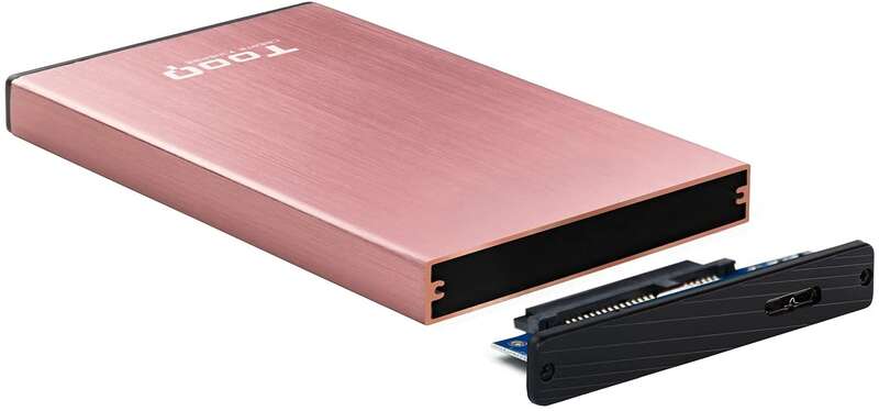 Tooq Carcasa Externa HDD/SDD 2.5" hasta 9,5mm SATA USB 3.0 - Color Rosa Metalizado 1 pieza(s)