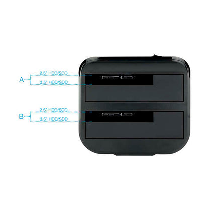 TooQ - DOCK STATION SATA 2.5/3.5 A USB 3.0 CLONE OTB NEGRO