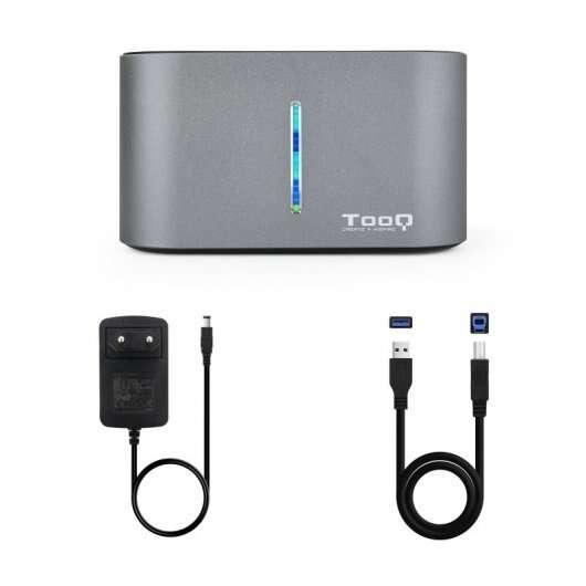 TooQ - TQDS-805G base de conexión para disco duro USB 3.2 Gen 1 (3.1 Gen 1) Type-B Aluminio