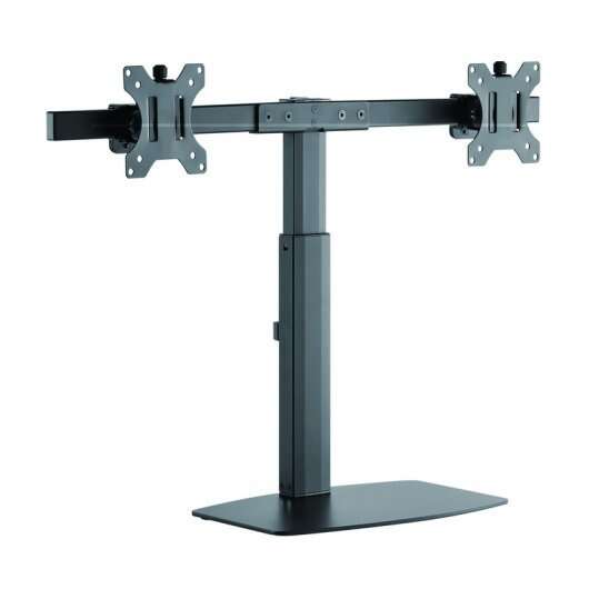 TooQ - Soporte de mesa para 2 pantallas (monitor / plasma / LCD / LED) 17"-27"