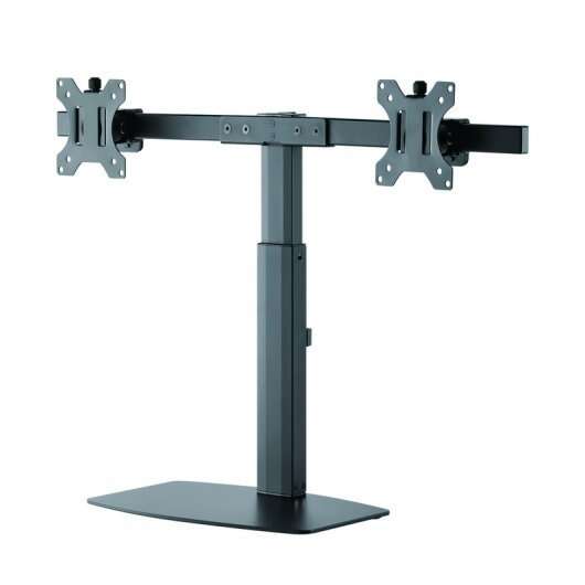 TooQ - Soporte de mesa para 2 pantallas (monitor / plasma / LCD / LED) 17"-27"