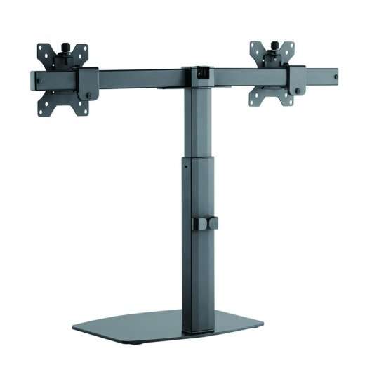 TooQ - Soporte de mesa para 2 pantallas (monitor / plasma / LCD / LED) 17"-27"