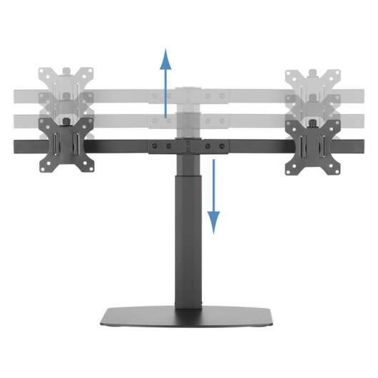 TooQ - Soporte de mesa para 2 pantallas (monitor / plasma / LCD / LED) 17"-27"