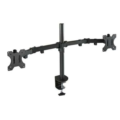 TooQ - Soporte de Mesa Giratorio e Inclinable para 2 Pantallas (Monitor / TV Plasma / LCD / LED) 13  32  de Dos Brazos  Negro