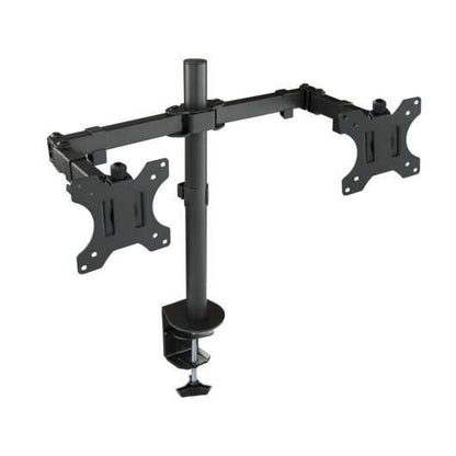 TooQ - Soporte de Mesa Giratorio e Inclinable para 2 Pantallas (Monitor / TV Plasma / LCD / LED) 13  32  de Dos Brazos  Negro