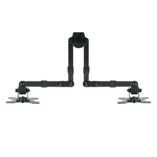 TooQ - Soporte de Mesa Giratorio e Inclinable para 2 Pantallas (Monitor / TV Plasma / LCD / LED) 13  32  de Dos Brazos  Negro