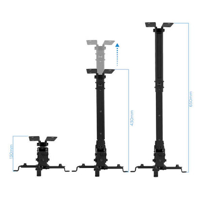 TooQ - SOPORTE UNIVERSAL INCLINABLE DE TECHO PARA PROYECTOR NEGRO