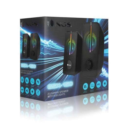 NGS Gaming GSX-150 Altavoces USB 2.0 12W - Iluminacion LED RGB - Conexion Jack 3.5mm - Controles en Altavoz 1 pieza(s)