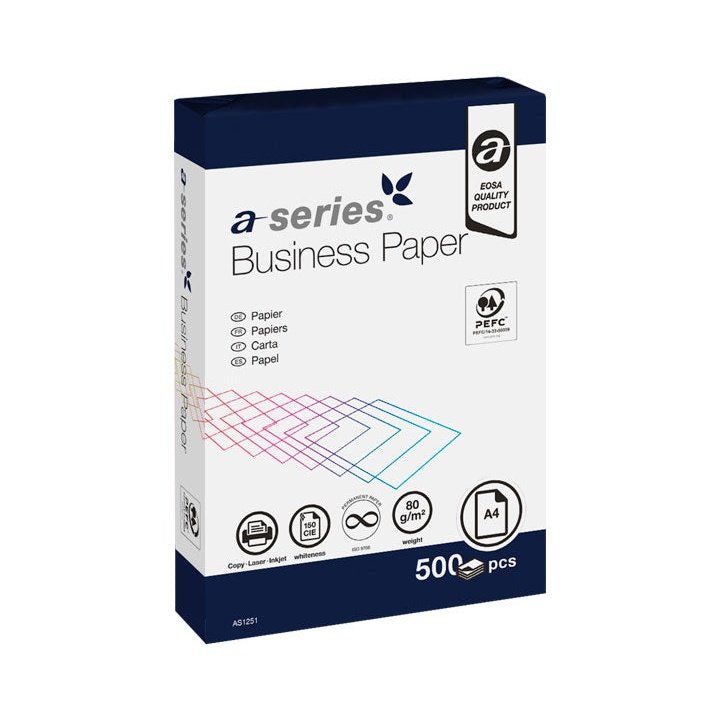 A - SERIES - CAJA 5 PAQ. 500H PAPEL A-SERIES BUSINESS A4 80GR