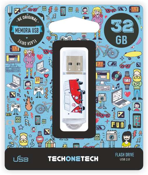 TechOneTech Camper Van Van Memoria USB 2.0 32GB (Pendrive) 1 pieza(s)