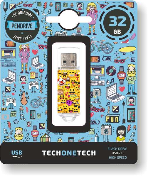 TechOneTech Emojis Memoria USB 2.0 32GB (Pendrive) 1 pieza(s)