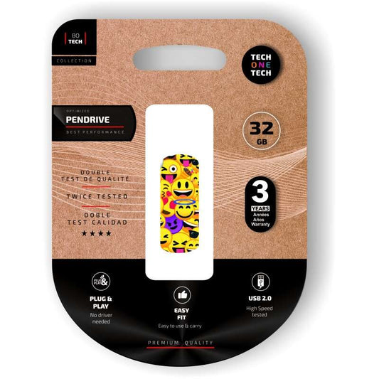 TechOneTech Clip Tech Emoji Collage Memoria USB 2.0 32GB (Pendrive) 1 pieza(s)