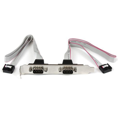 StarTech.com - Cabezal Bracket 2 puertos COM de Serie Serial - 2x DB9 Macho - 2x IDC10 Hembra