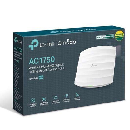 TP-Link Punto de Acceso WiFi Doble Banda AC1750 PoE - Velocidad hasta 1300Mbps - 2 Puertos RJ45 - MU-MIMO 1 pieza(s)