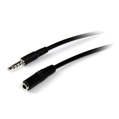 StarTech.com - Cable de 2m de Extensión Alargador de Auriculares Headset Mini-Jack 3 5mm 4 pines Macho a Hembra