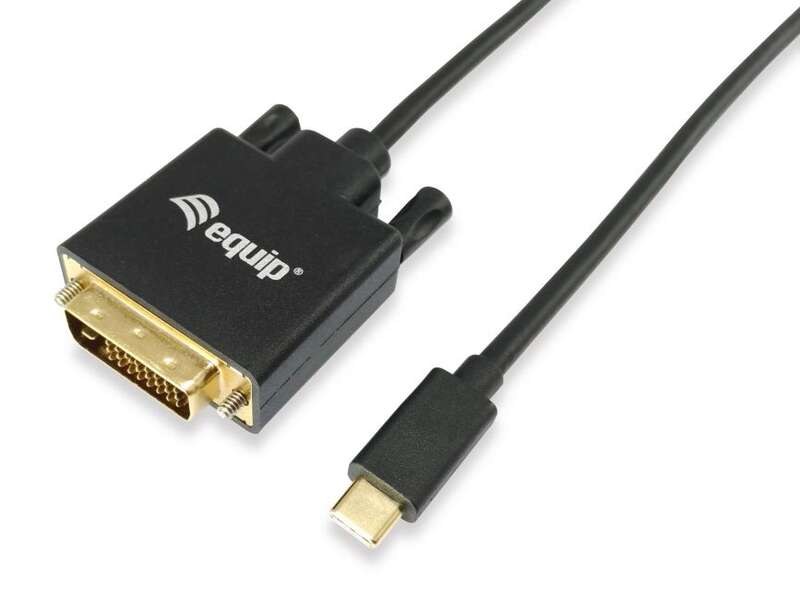 Equip - 133468 adaptador de cable de vídeo 1 8 m USB Tipo C DVI-D Negro