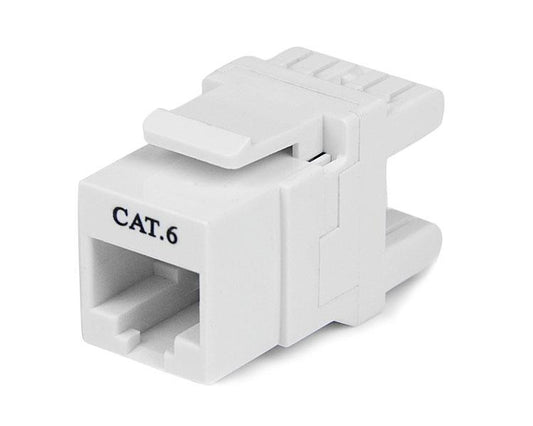 StarTech.com - Jack Conector de Pared Módulo Keystone RJ45 Hembra Cat6 de Red 180º - Blanco - Tipo 110