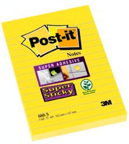 Post-It - 660-S nota autoadhesiva Rectángulo Amarillo Autoadhesivo