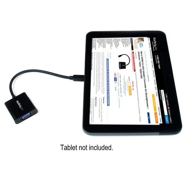 StarTech.com - Adaptador Conversor Micro HDMI a VGA para Smartphones / Ultrabooks / Tabletas - 1920x1080